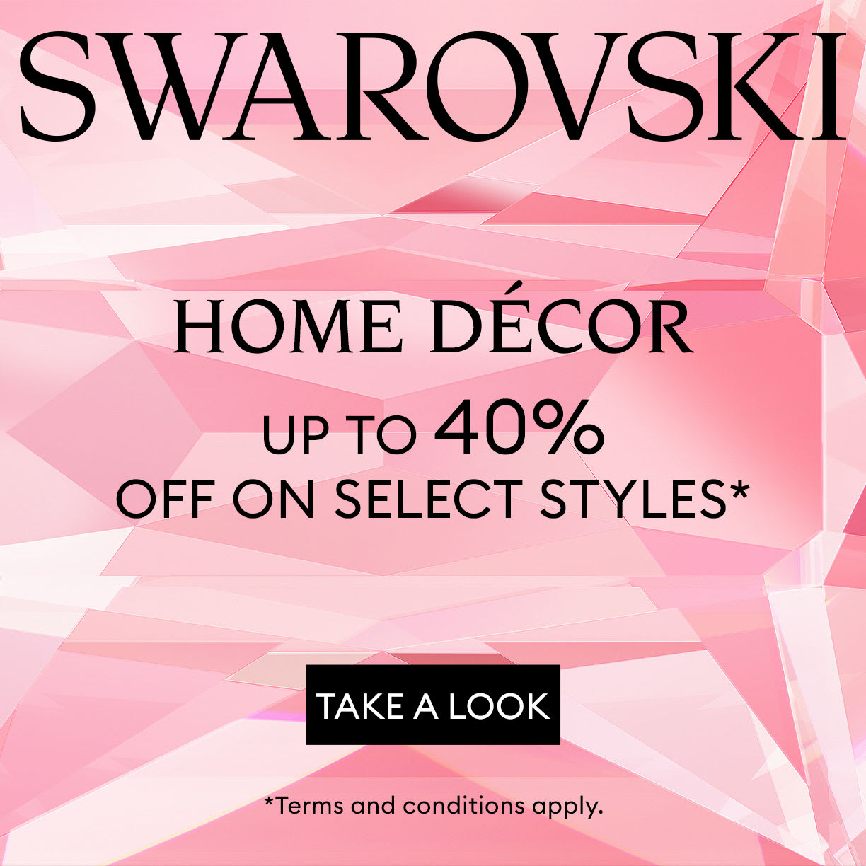 Home Décor up to 40% off select styles*