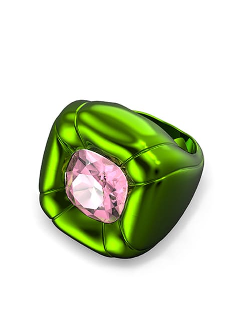 Dulcis cocktail ring, Cushion cut, Green