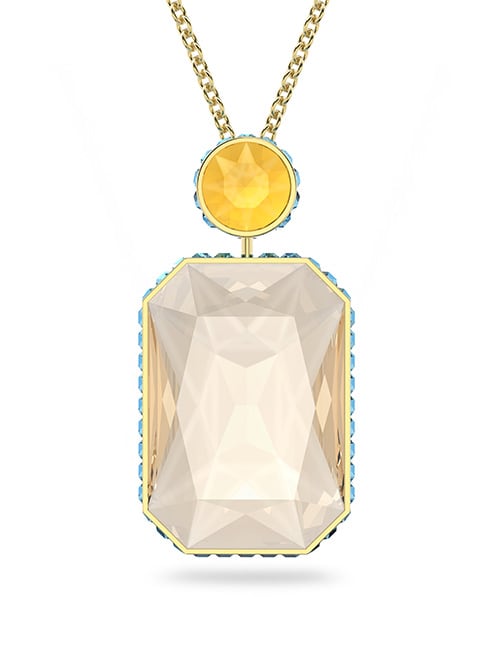 Orbita necklace, Octagon cut, Multicolored, Gold-tone plated
