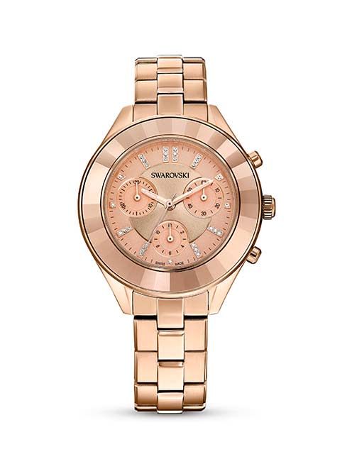 Octea Lux Sport watch, Metal bracelet, Rose gold-tone, Rose gold-tone finish