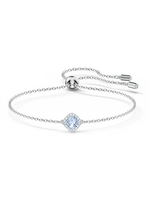 Angelic bracelet, Blue, Rhodium plated