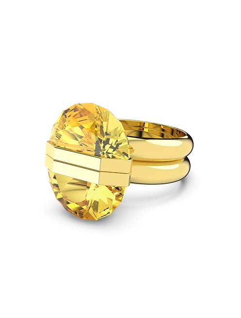 Lucent ring, Magnetic, Yellow, Gold-tone plated