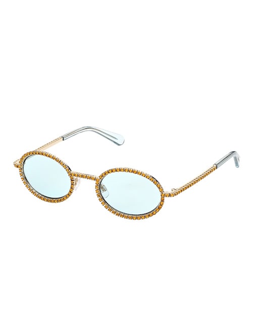 Sunglasses, Oval, Pavé, Green