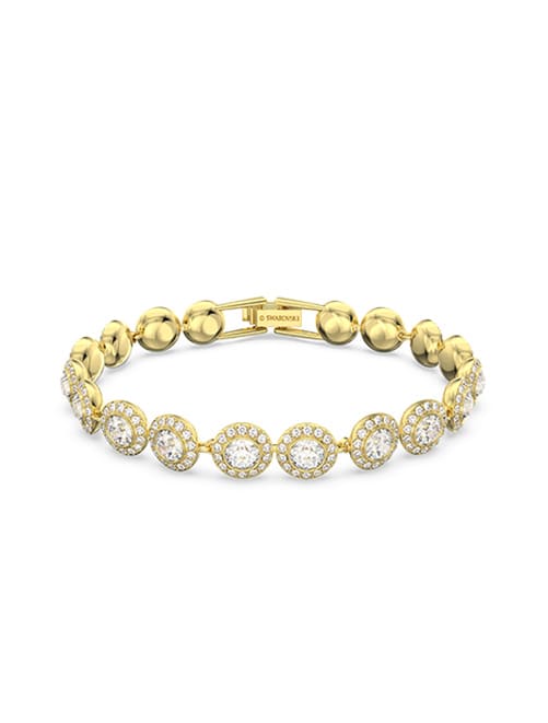 Angelic bracelet Round cut, White, Gold-tone plated