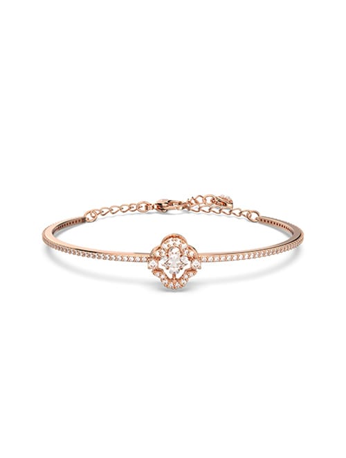 Swarovski Sparkling Dance bangle White, Rose gold-tone plated