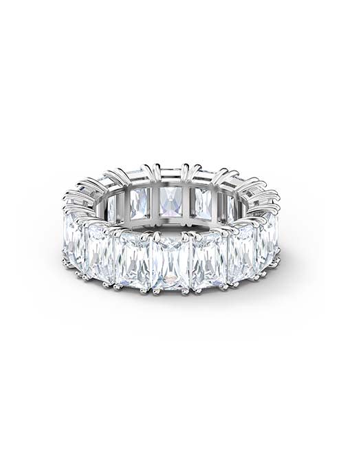 Vittore ring Pear cut, White, Rhodium plated