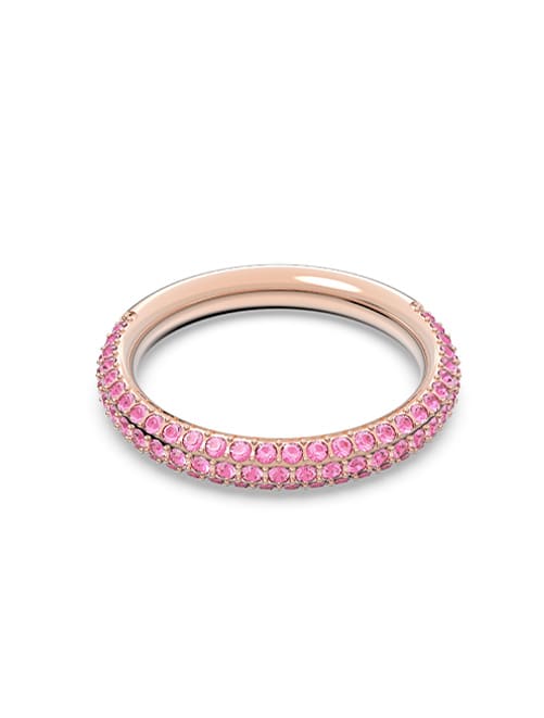 Stone ring, Pink, Rose gold-tone plated