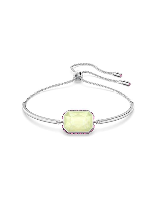 Orbita bracelet, Octagon cut, Multicolored, Rhodium plated