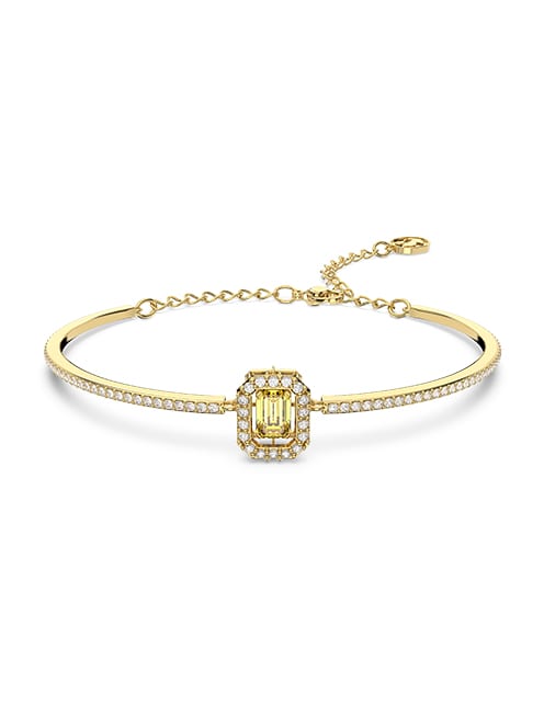 Millenia bangle, Octagon cut, Yellow, Gold-tone plated