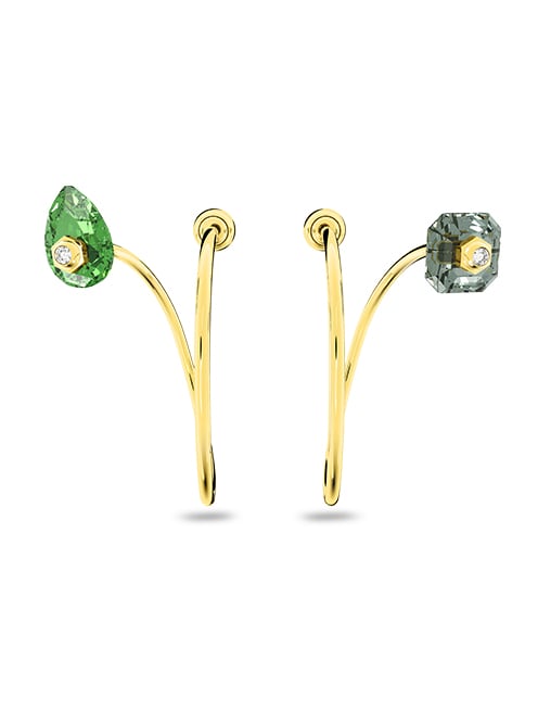 Numina drop earrings, Asymmetrical, Large, Multicolored