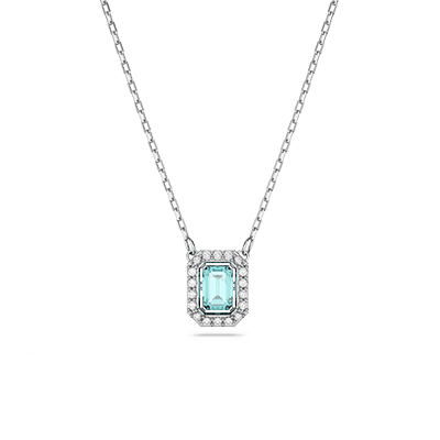 Millenia necklace Octagon cut, Rhodium plated