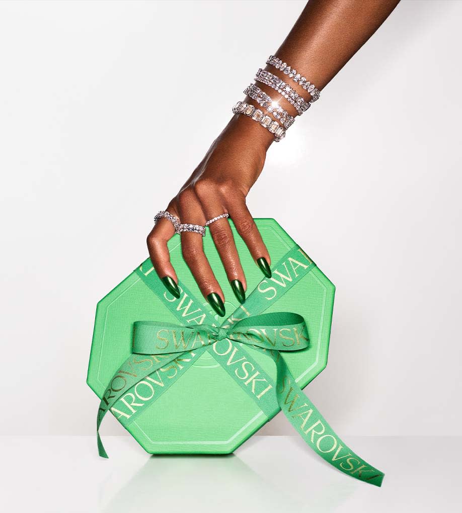 Swarovski bracelets and green box