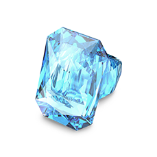 Lucent cocktail ring Oversized crystal, Octagon cut, Blue