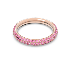 Stone ring Pavé, Pink, Rose gold-tone plated