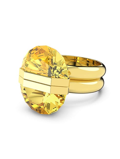 Lucent ring, Magnetic, Yellow, Gold-tone plated
