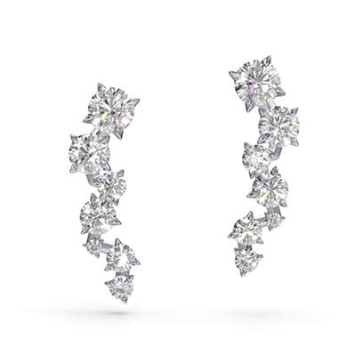 Intimate ear cuffs, Diamond TCW 1.10 carat, 14K white gold
