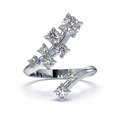 Intimate ring, Diamond TCW 0.98 carat, 14K white gold