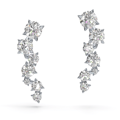 Intimate ear cuffs Diamond TCW 1.10 carat, 14K white gold
