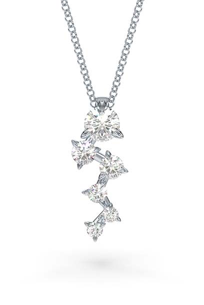 Intimate pendant, Diamond TCW 0.59 carat, 14k white gold