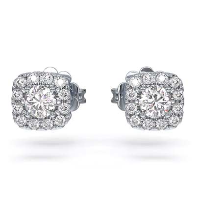 Diamond TCW 0.30 carat, Center Stone 0.09 carat each, Sterling Silver, Rhodium plated