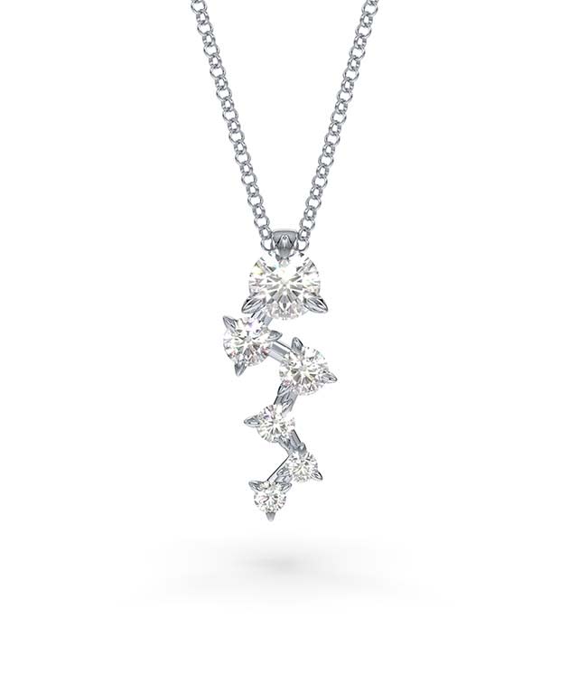 Intimate pendant, Diamond TCW 0.59 carat, 14k white gold