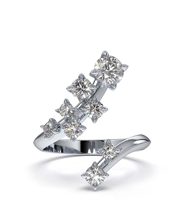 Intimate ring, Diamond TCW 0.98 carat, 14K white gold