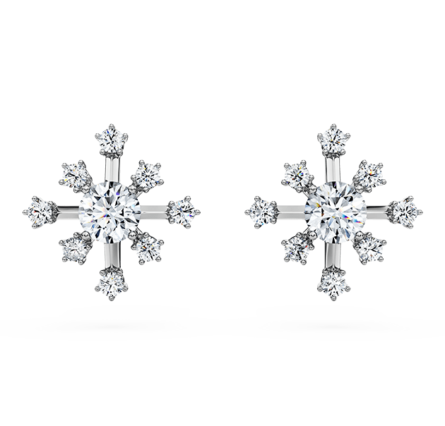 Galaxy stud earrings, Laboratory grown diamonds 0.5 ct tw, 14K white gold
