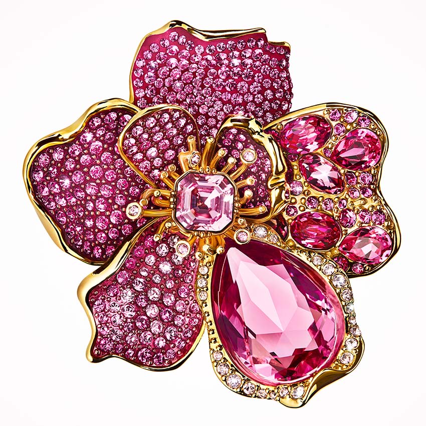 Swarovski pink and gold-toned Florere pendant