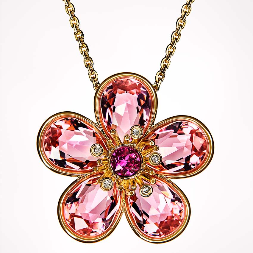Přívěsek Florere od Swarovski, růžová