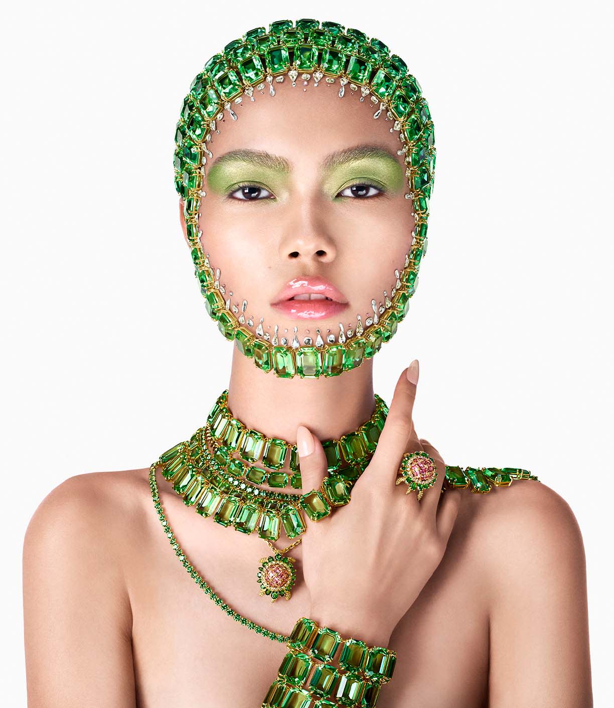 Swarovski Turtle and green crystals