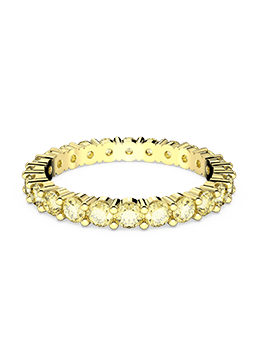 Matrix ring Round cut, Yellow, Gold-tone plated