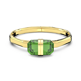 Lucent bangle, Magnetic closure, Green, Gold-tone finish