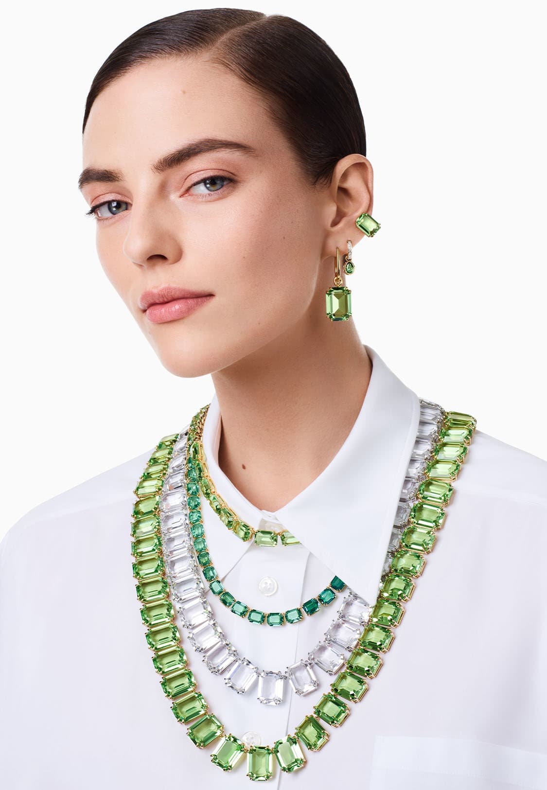 Swarovski green crystallized necklaces