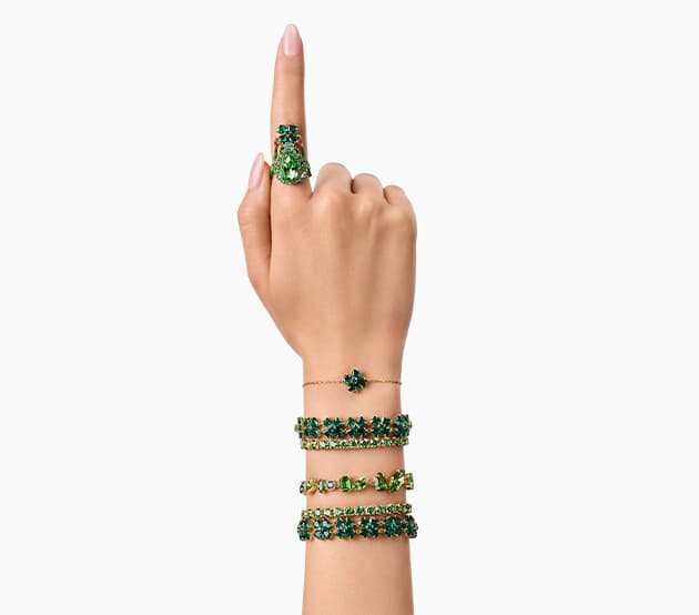 Swarovski green crystal jewelry