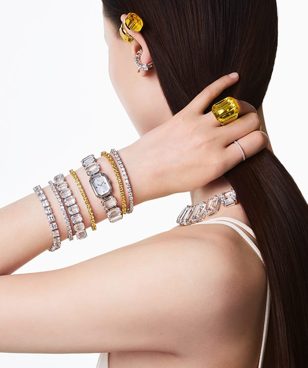 Swarovski tennis bracelet and cocktail ring