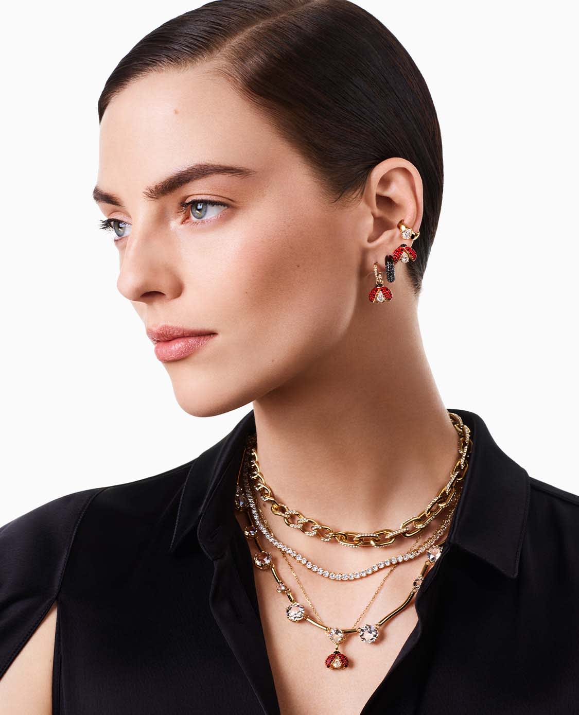 Swarovski Idyllia ladybug motif jewelry
