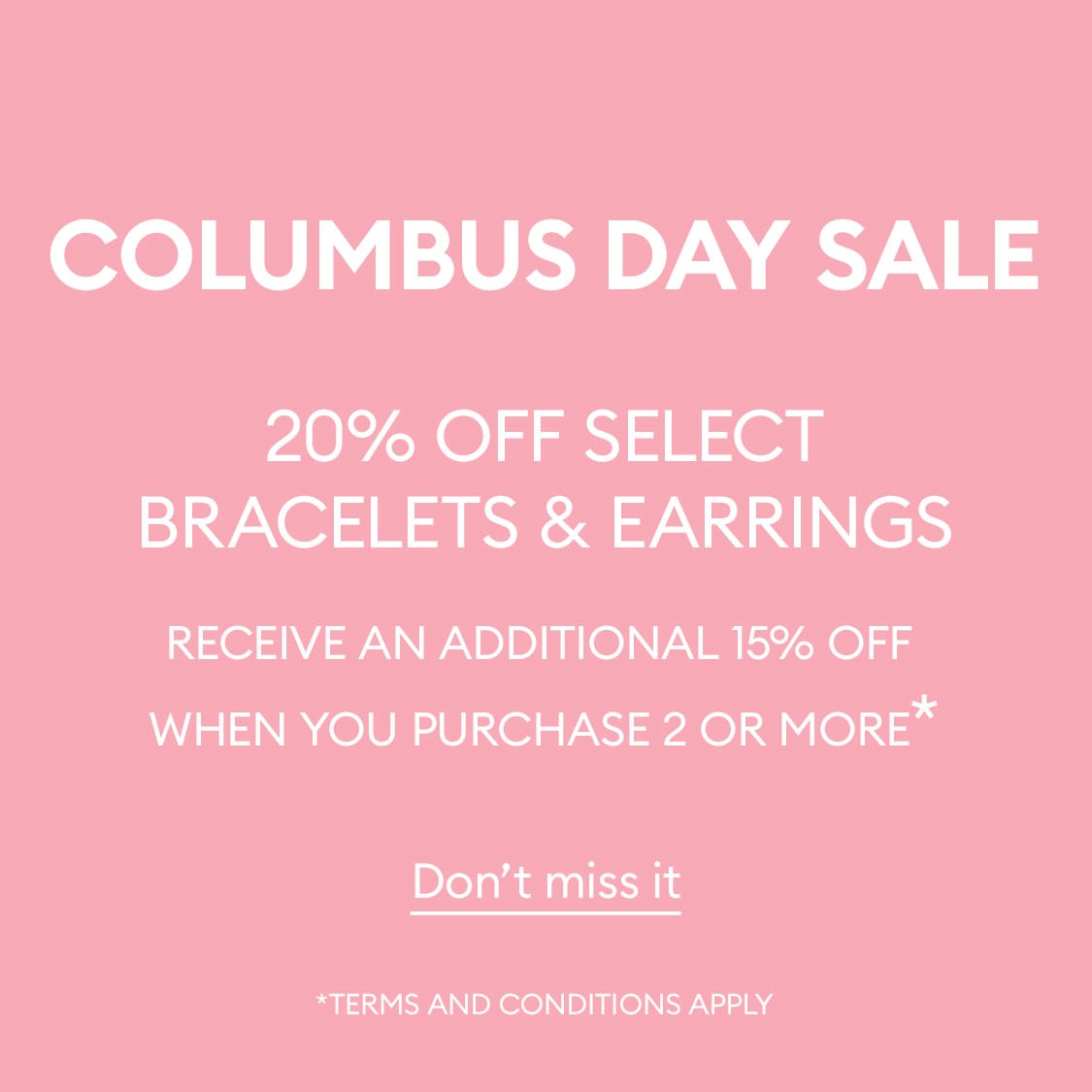 Columbus Day Sale is on