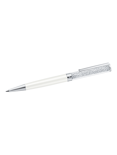 Crystalline ballpoint pen<br />White, White lacquered, Chrome plated<br />Purple, Purple lacquered, Chrome plated