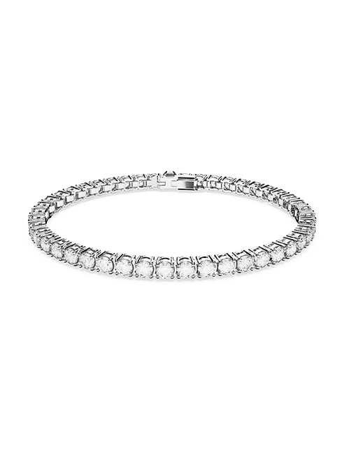 Matrix Tennis bracelet<br />Round cut, Small, White, Rhodium plated