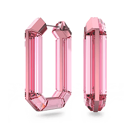 Lucent hoop earrings<br />Statement, Octagon shape, Pink