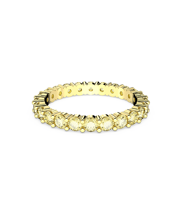 Matrix ring, Round cut, Yellow, Gold-tone plated