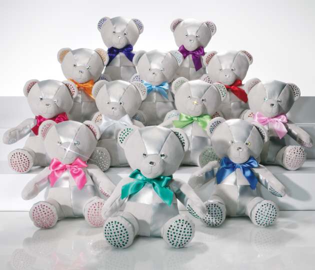 Medvídci Build-A-Bear v barvách kamenů podle narození