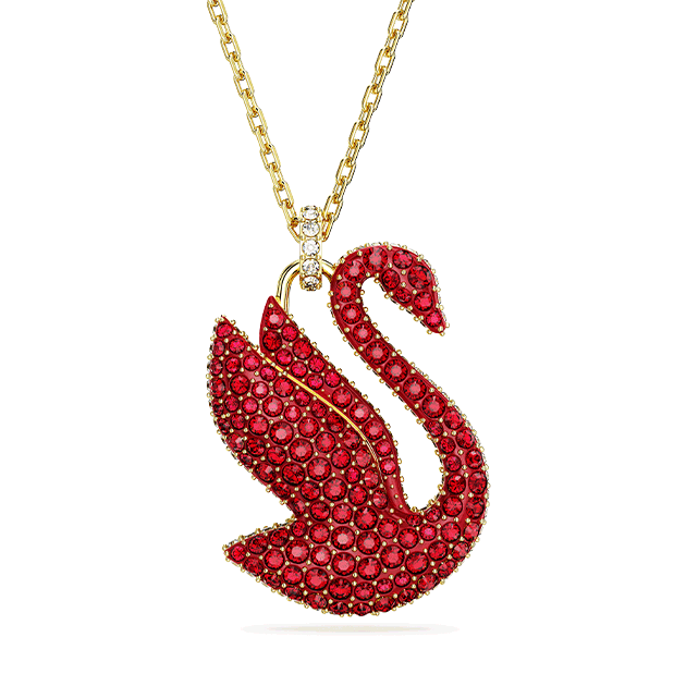 Red swan pendant and red watch