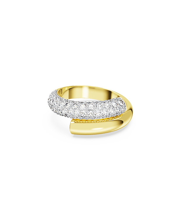 Dextera ring, White, Gold-tone plated