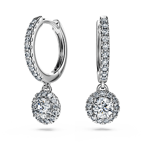 Eternity Pierced Earrings, Laboratory grown diamonds, 1.1 ct, 14K white gold