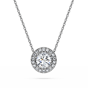 Eternity pendant, Laboratory grown diamonds 0.59 ct, 14K white gold