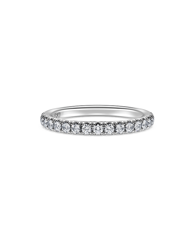 Eternity band ring in white gold