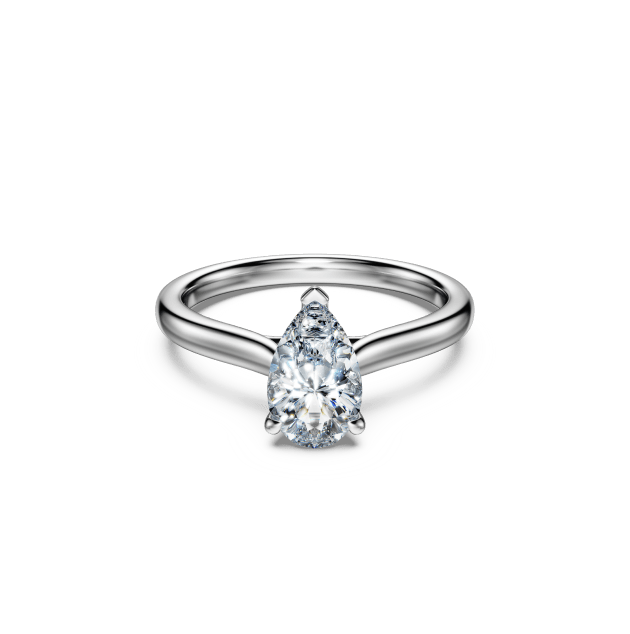 Eternity solitaire ring, Laboratory grown diamonds 1 ct tw, Pear cut, 14K white gold