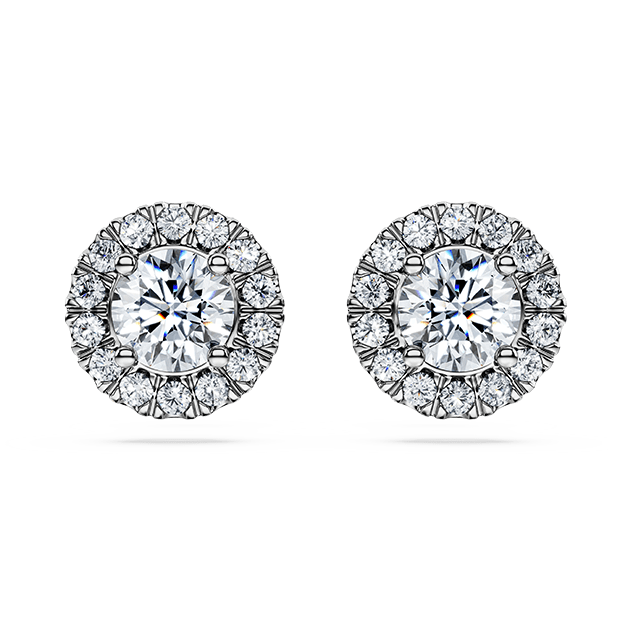 Eternity stud earrings, Laboratory grown diamonds 0.45 ct tw, Sterling silver