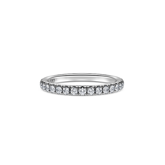 Eternity band ring, Lab-grown diamonds 0.4 ct tw, Round cut, 14K white gold